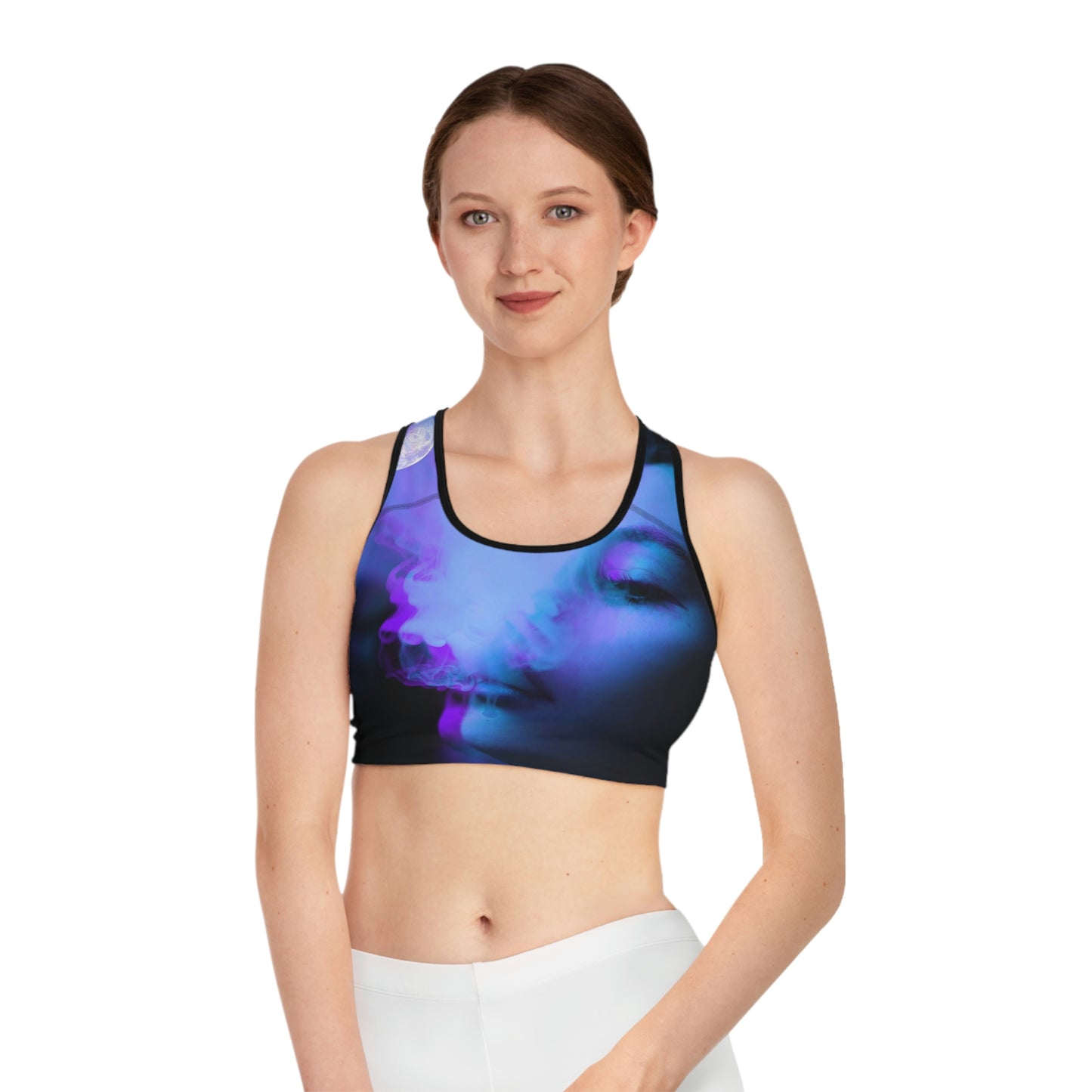 "Smoking Moon" Sports Bra (AOP)