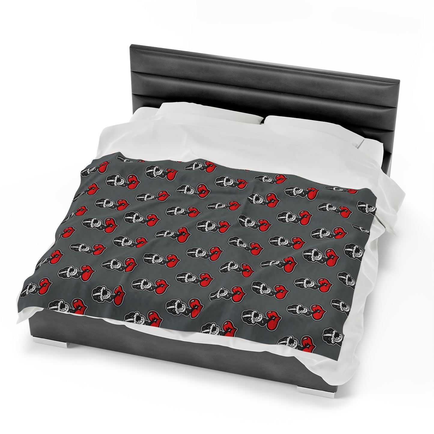 Grey Velveteen Plush Blanket