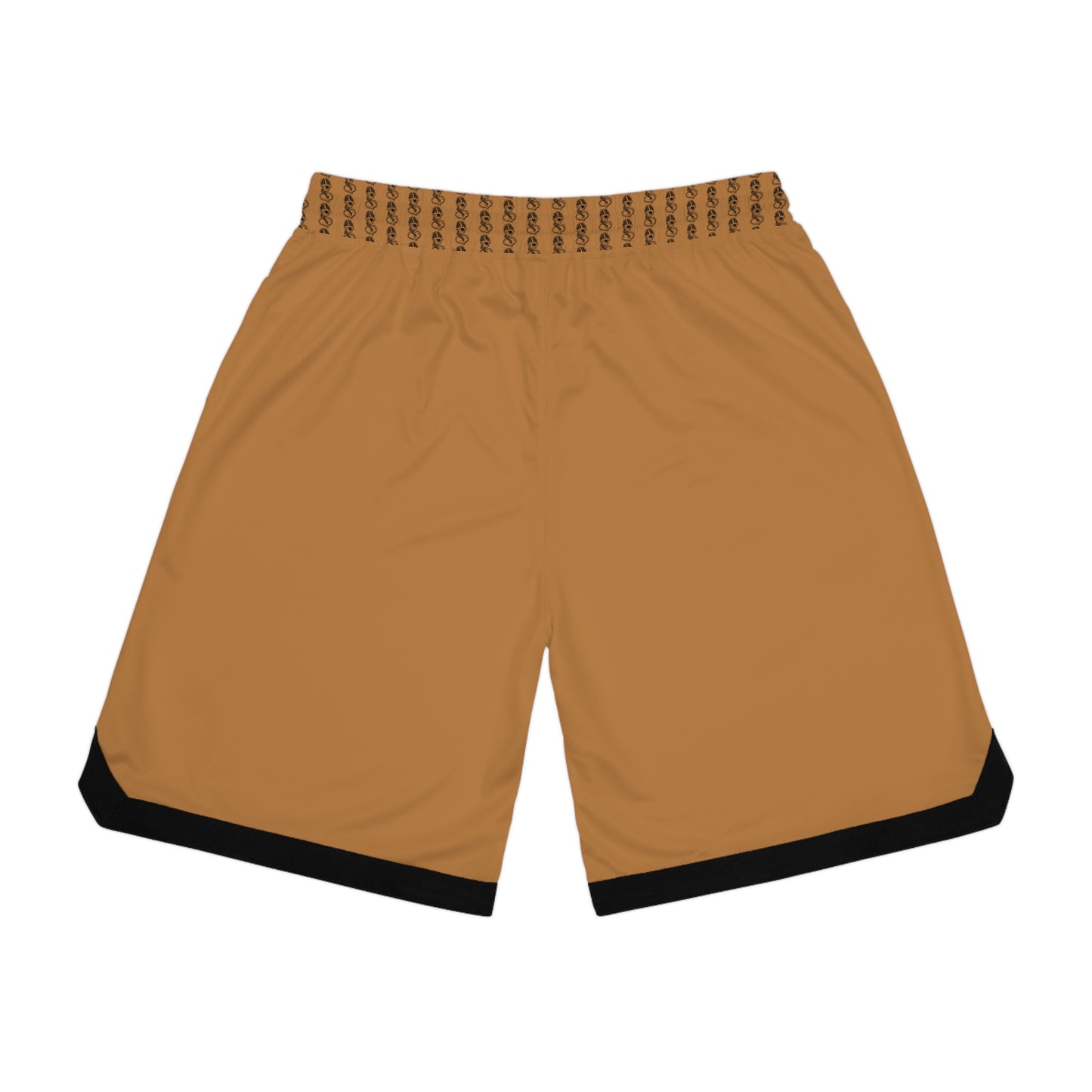 "Black Label 2.0" Tan Basketball Rib Shorts (AOP)