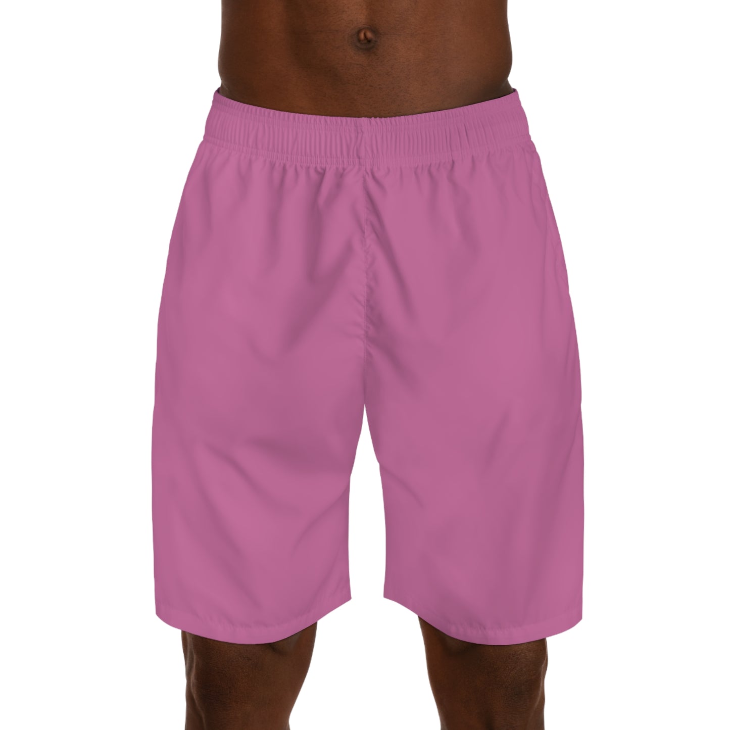 "Black Label" Light Pink Men's Jogger Shorts (AOP) By WildeTuna