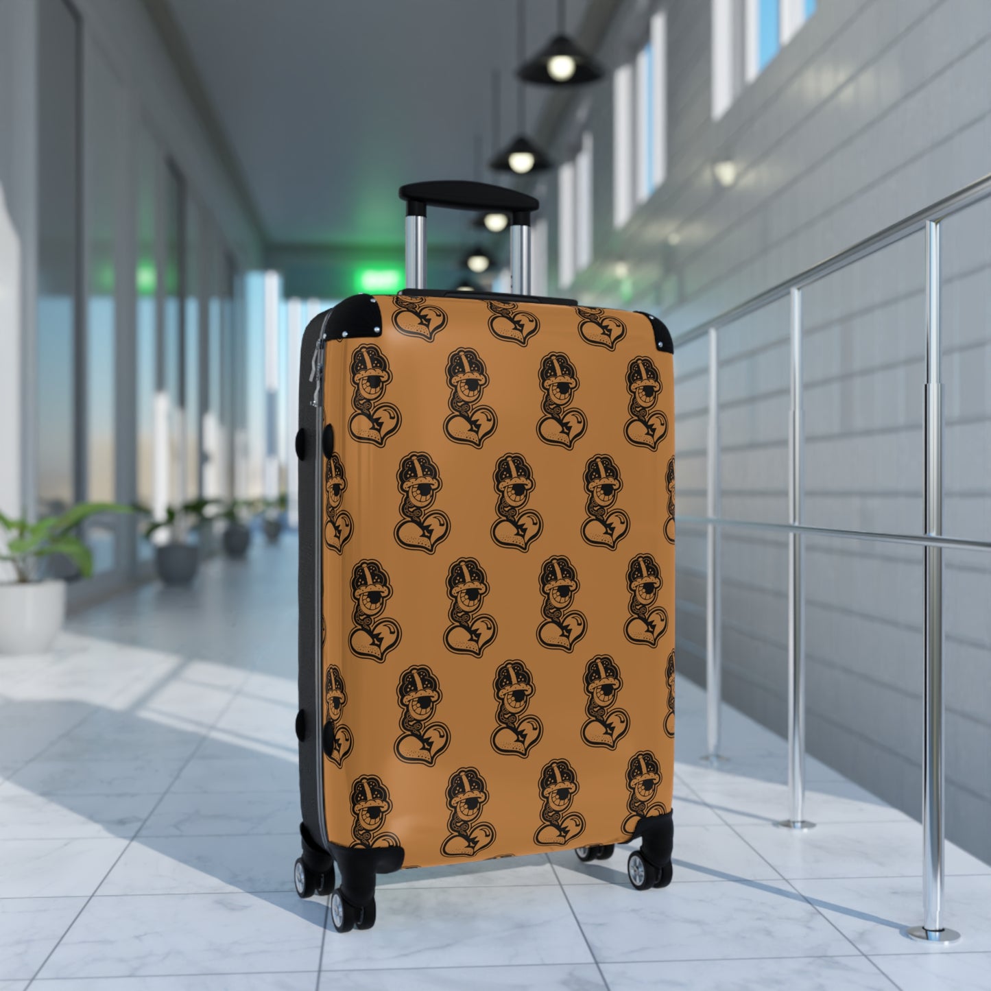 "DrippyFish" Light Brown Suitcase