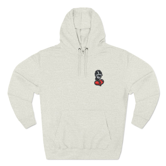 Cozy Graphic Fleece Hoodie with Heart Design