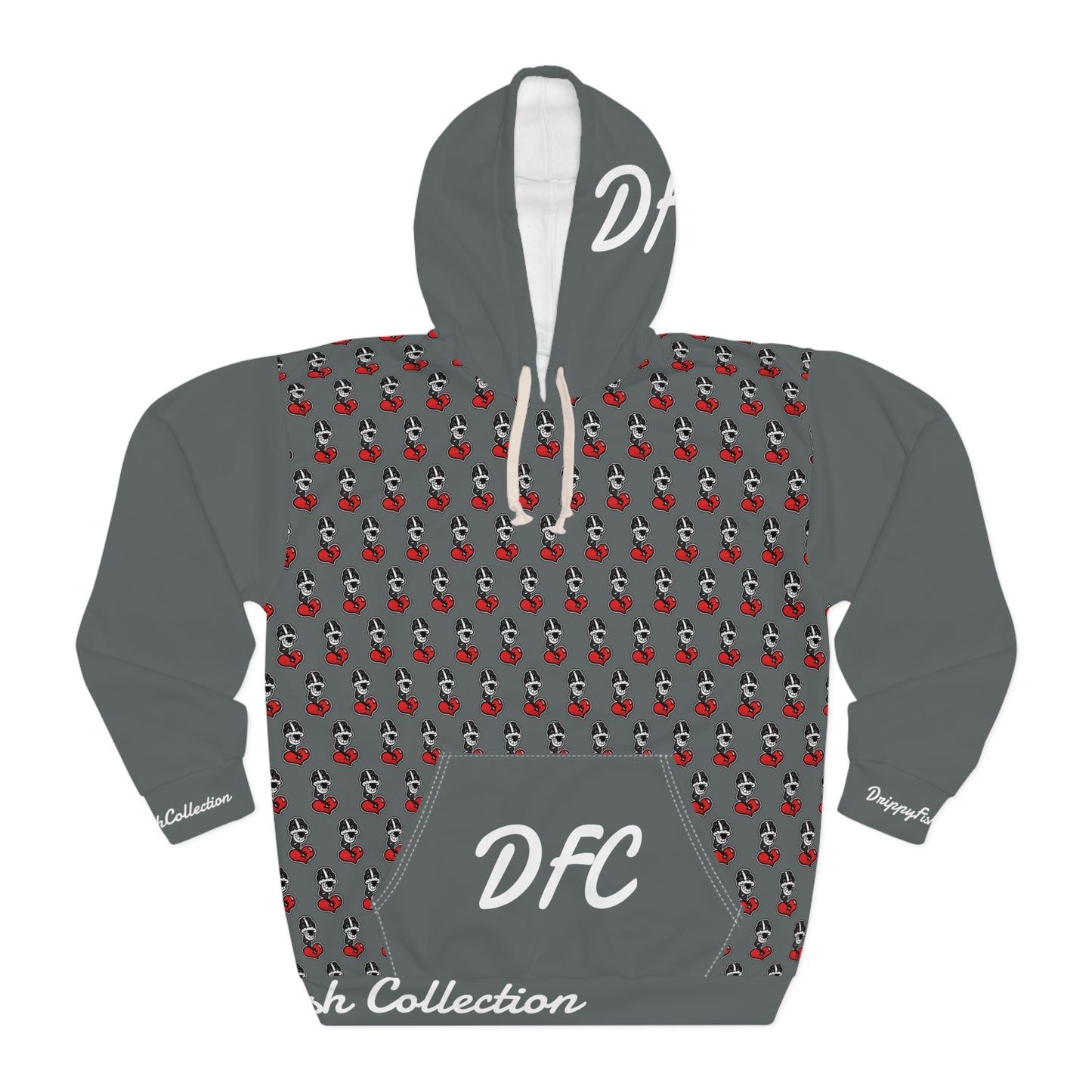 "Par 5" Drk Grey Unisex Pullover Hoodie (AOP)