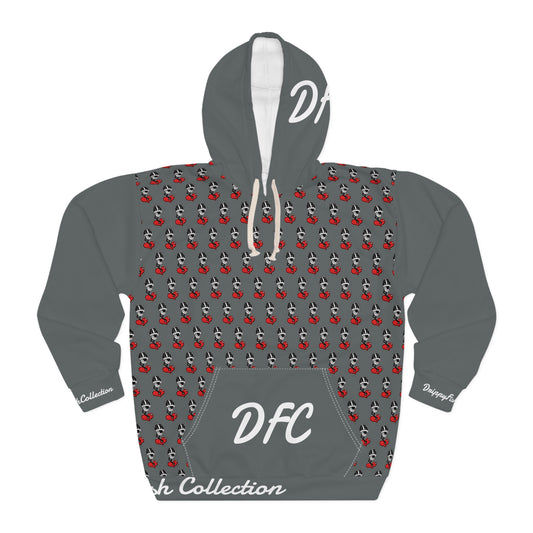 "Par 5" Drk Grey Unisex Pullover Hoodie (AOP)