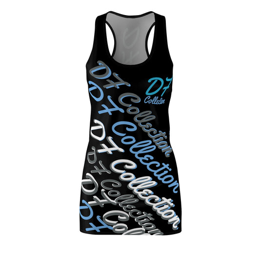 "DF COLLECTION" Black Women's Cut & Sew Racerback Dress