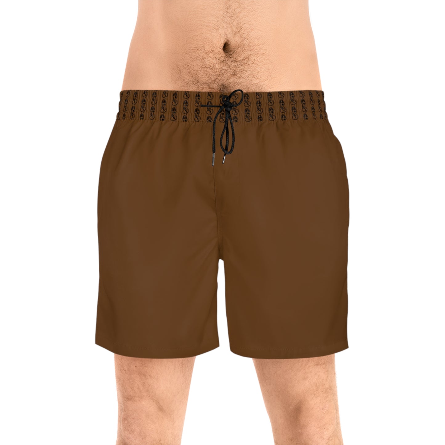 "Black Label" Men's Mid-Length Swim Shorts (AOP) By WIldeTuna