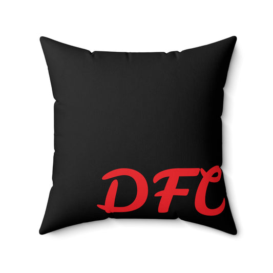 "DFC" Black Spun Polyester Square Pillow