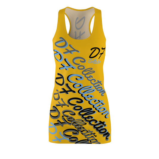 "DF COLLECTION" Yellow Women's Cut & Sew Racerback Dress