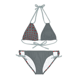 Goochie Grey Strappy Bikini Set (AOP)