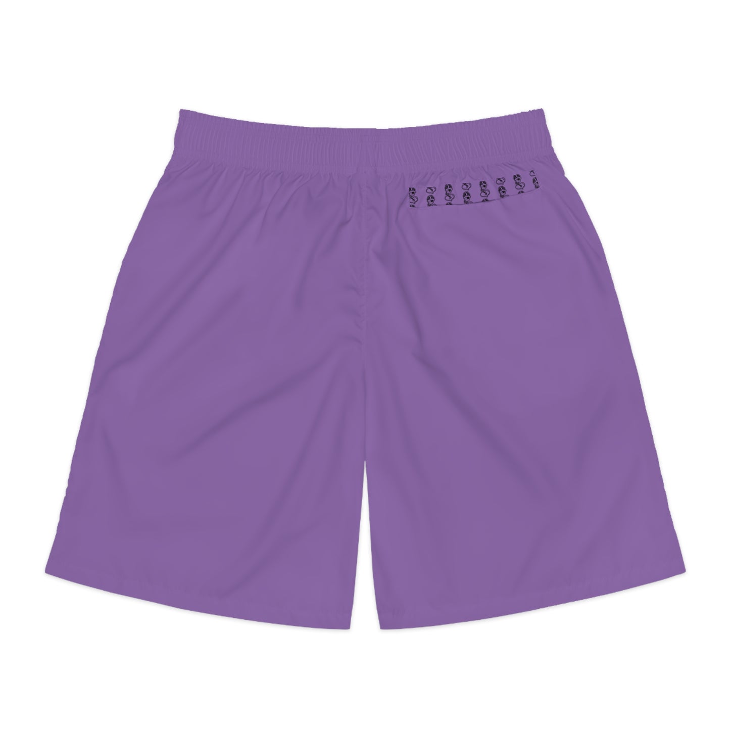 "Black Label" Light Purple Men's Jogger Shorts (AOP) By WildeTuna