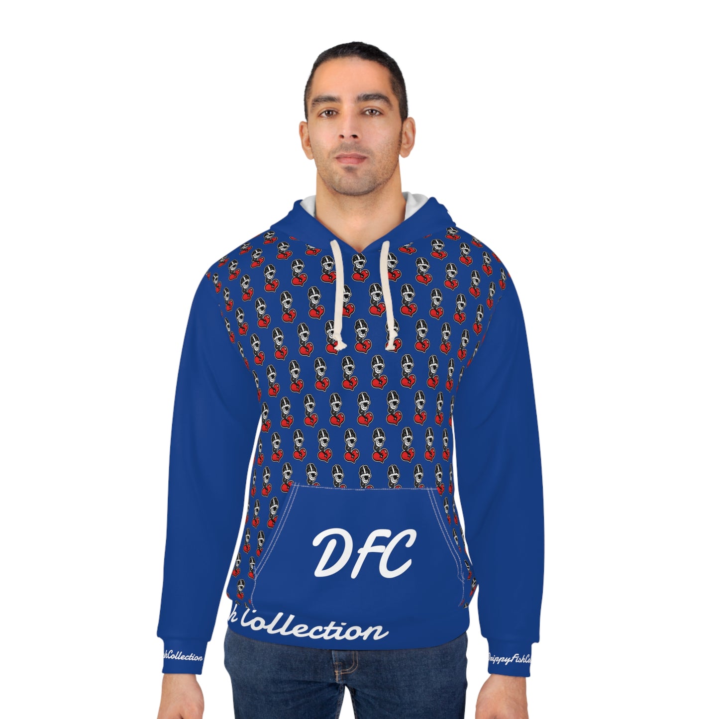 "Par 5" Blue Unisex Pullover Hoodie (AOP)