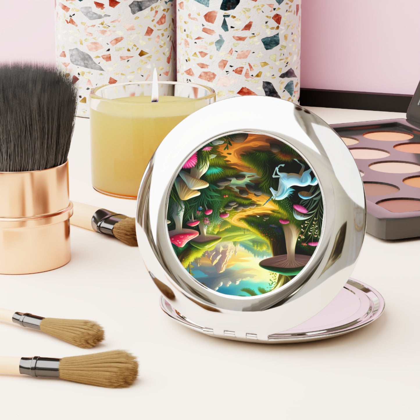 "WonderLand" Compact Travel Mirror