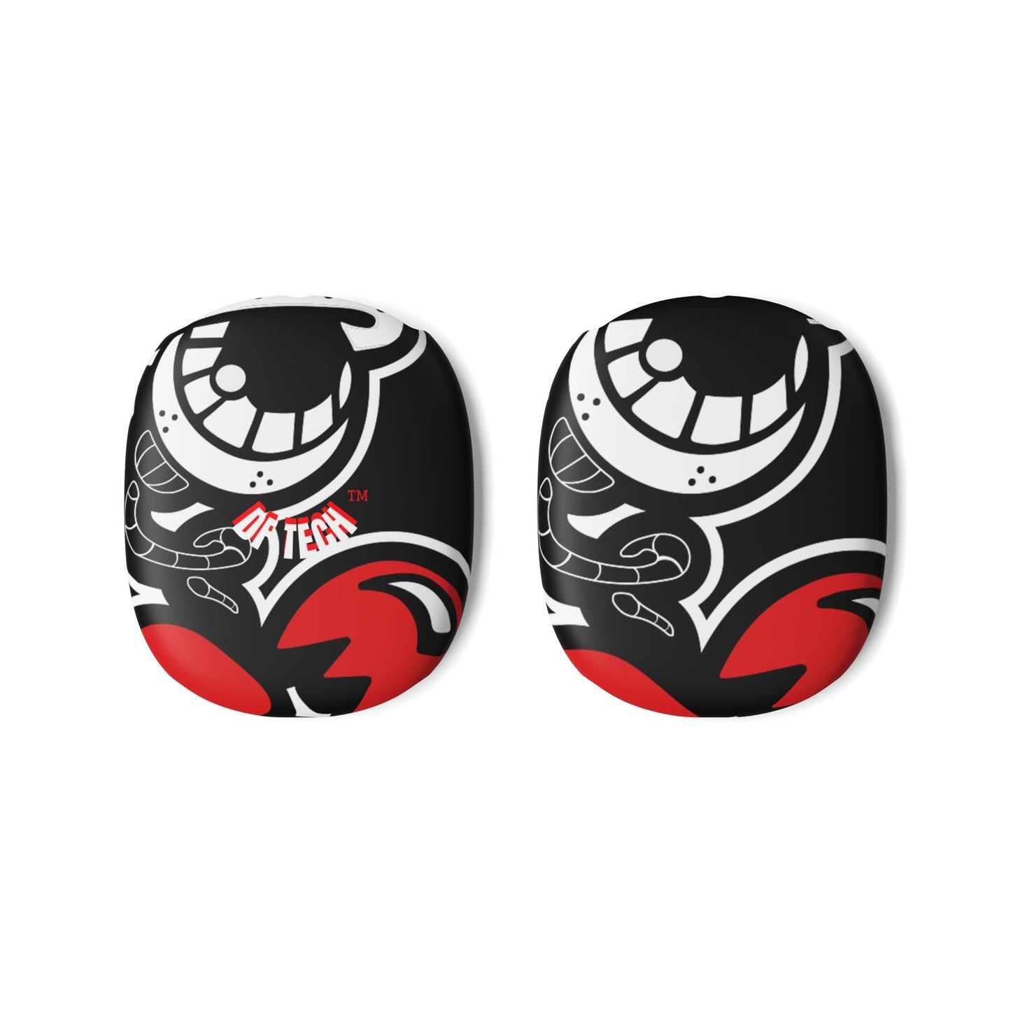 AirPod Max Case — Bold Black & Red Graphic Skull Ear Cup Covers