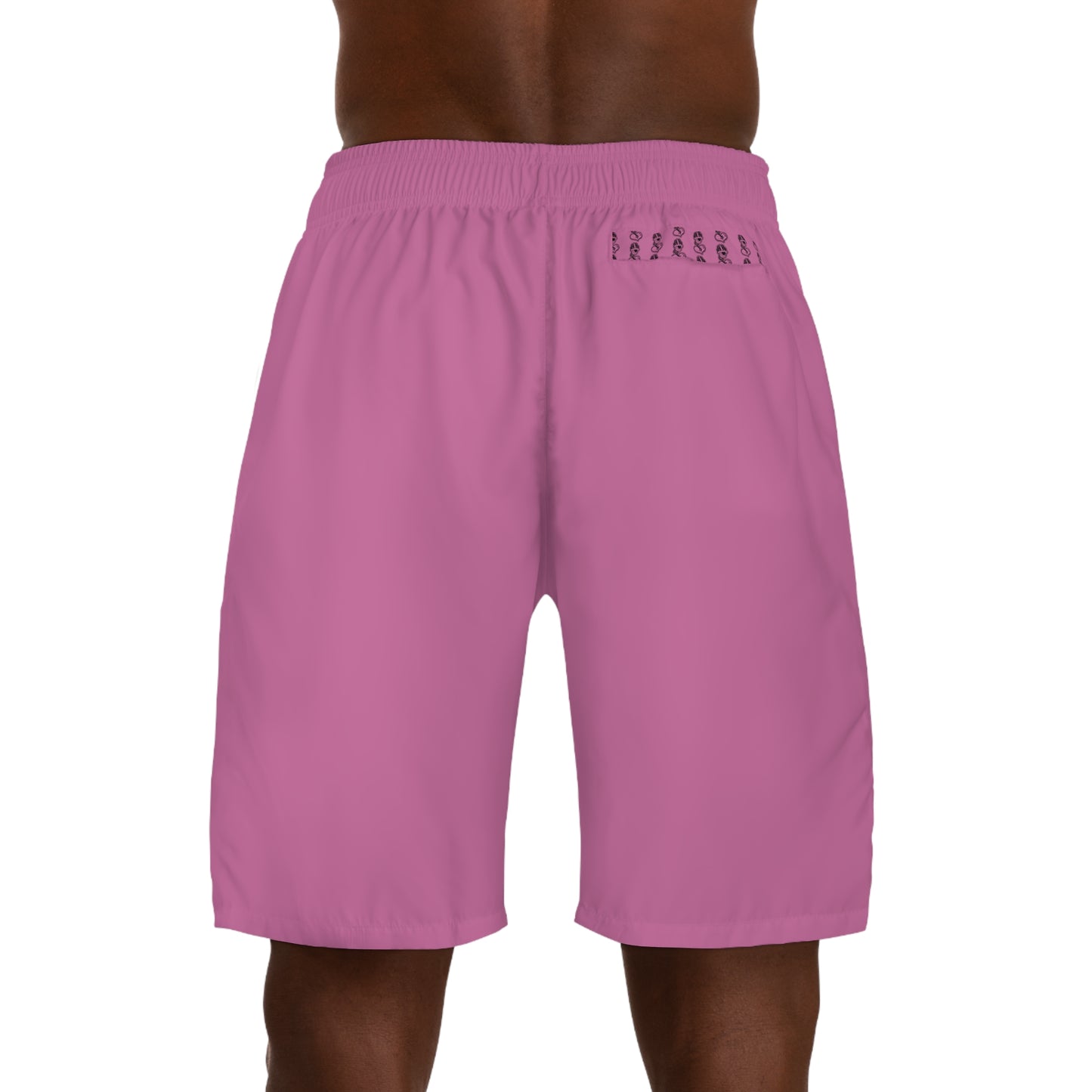 "Black Label" Light Pink Men's Jogger Shorts (AOP) By WildeTuna