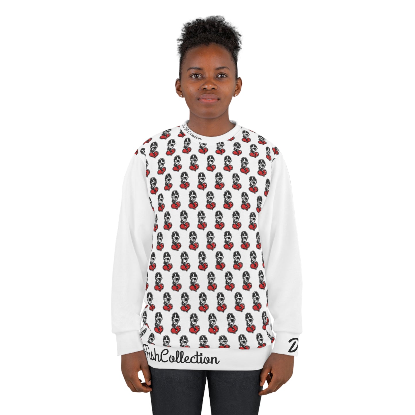 "Par 5" White Unisex Sweatshirt (AOP)