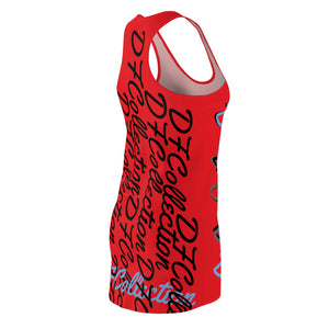 "DF COLLECTION" RED Women's Cut & Sew Racerback Dress