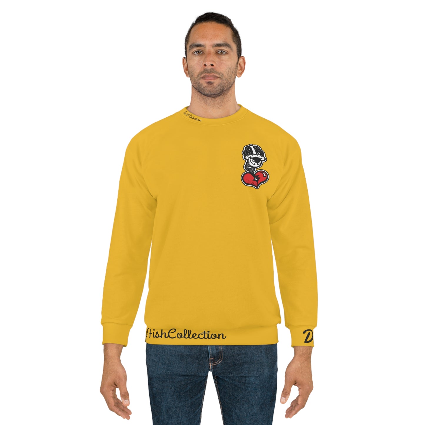 "Par 4" Yellow Unisex Sweatshirt (AOP)