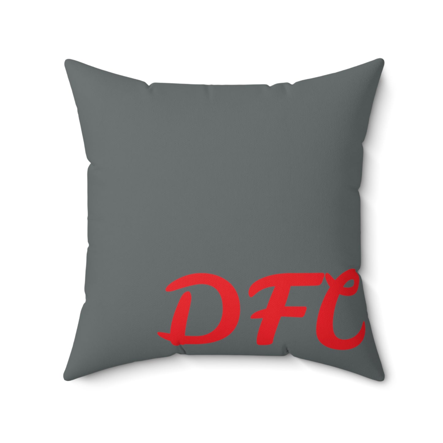 "DFC" Dark Grey Spun Polyester Square Pillow