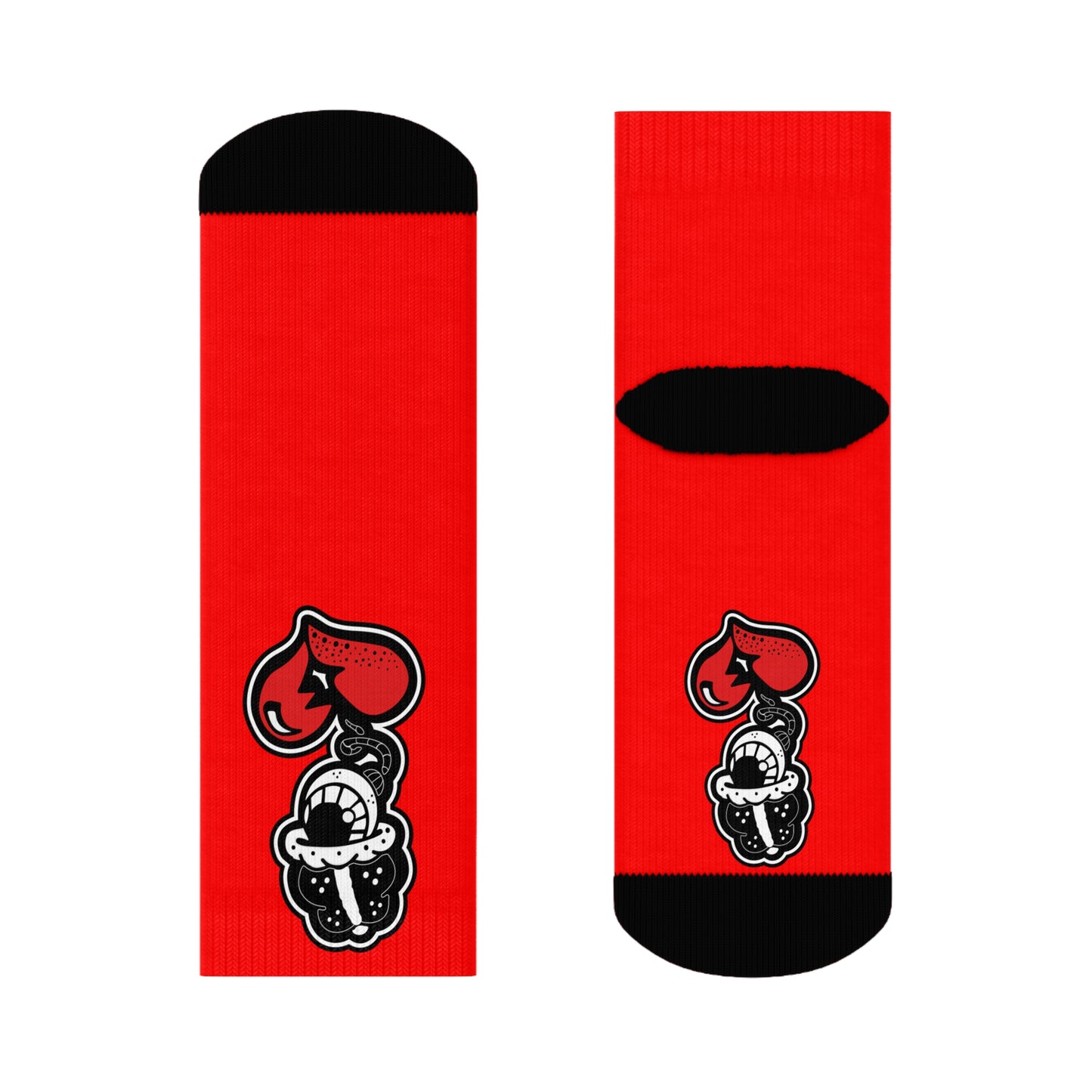 "Drippy Red" Crew Socks