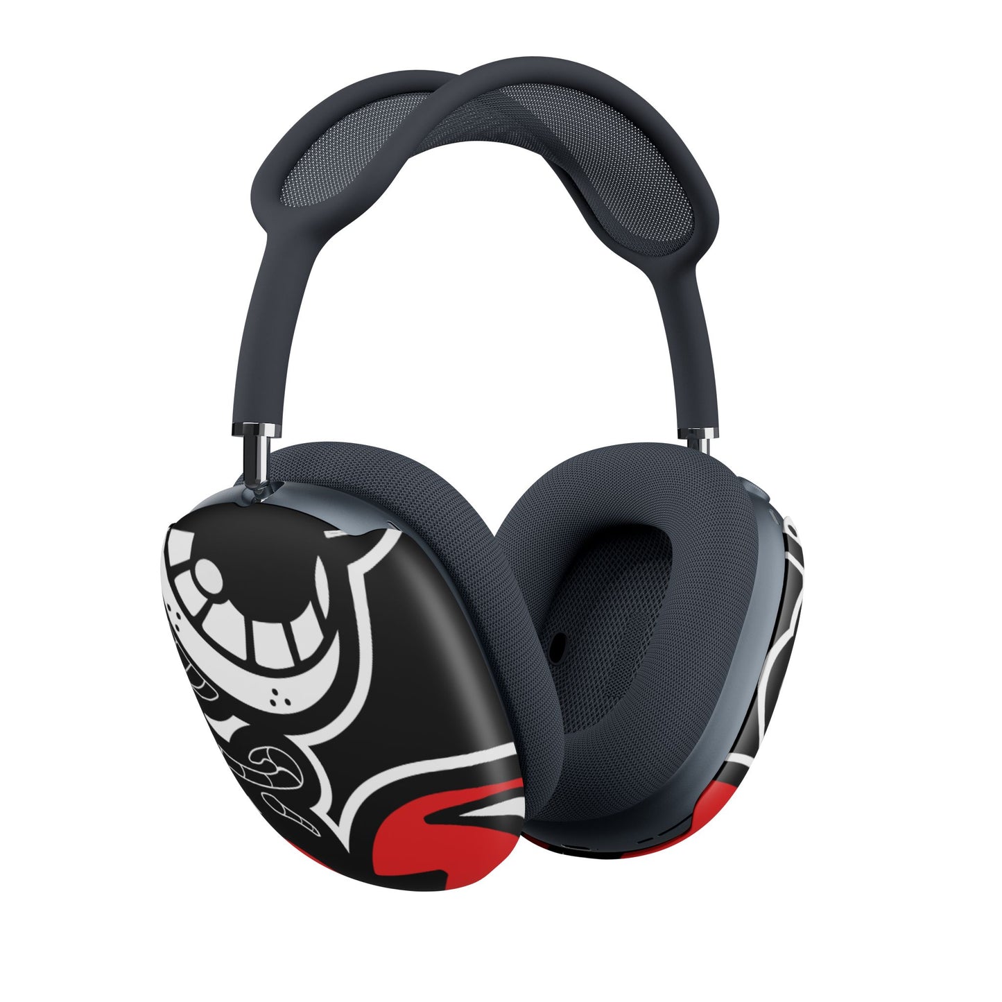 AirPod Max Case — Bold Black & Red Graphic Skull Ear Cup Covers