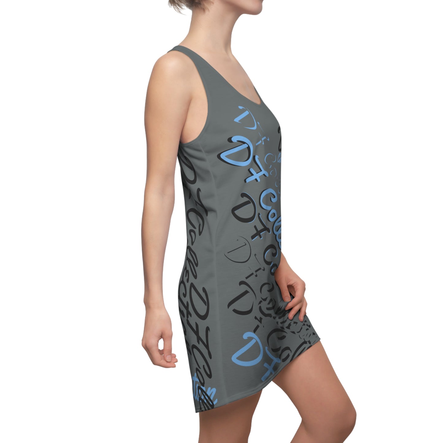 "DF COLLECTION" Grey Women's Cut & Sew Racerback Dress