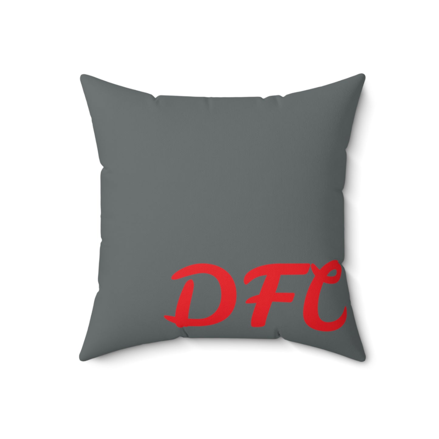 "DFC" Dark Grey Spun Polyester Square Pillow