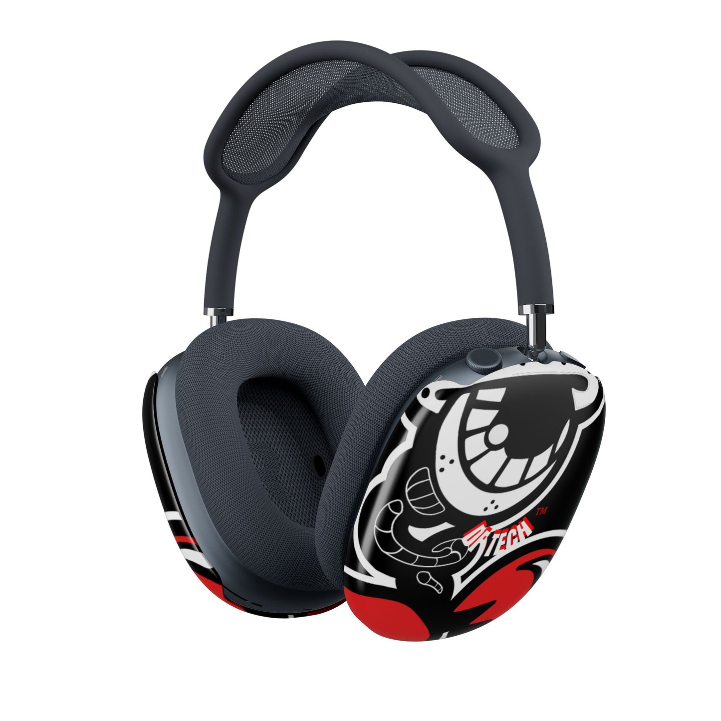 AirPod Max Case — Bold Black & Red Graphic Skull Ear Cup Covers