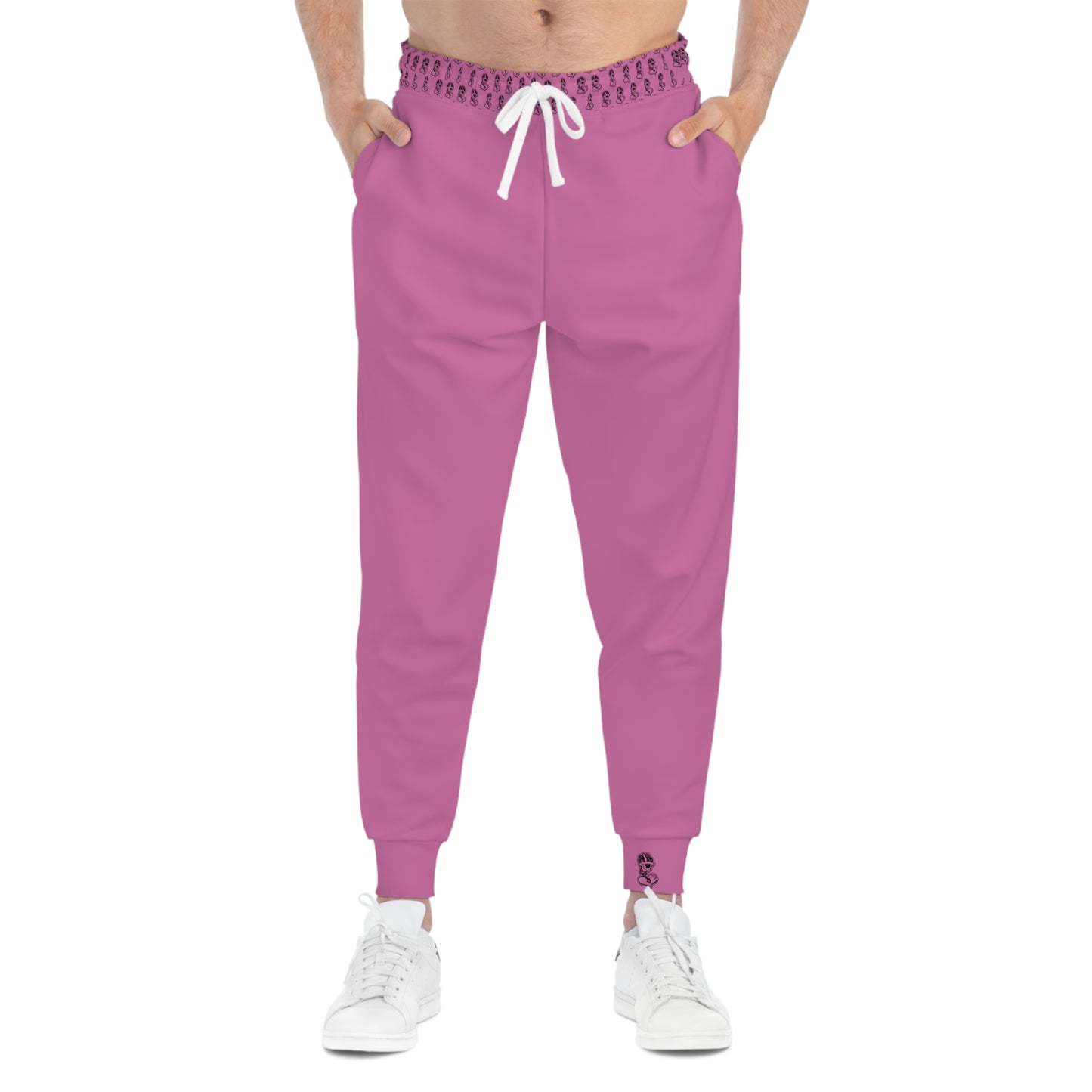 "Black Label" Light Pink Athletic Joggers (AOP) By WildeTuna