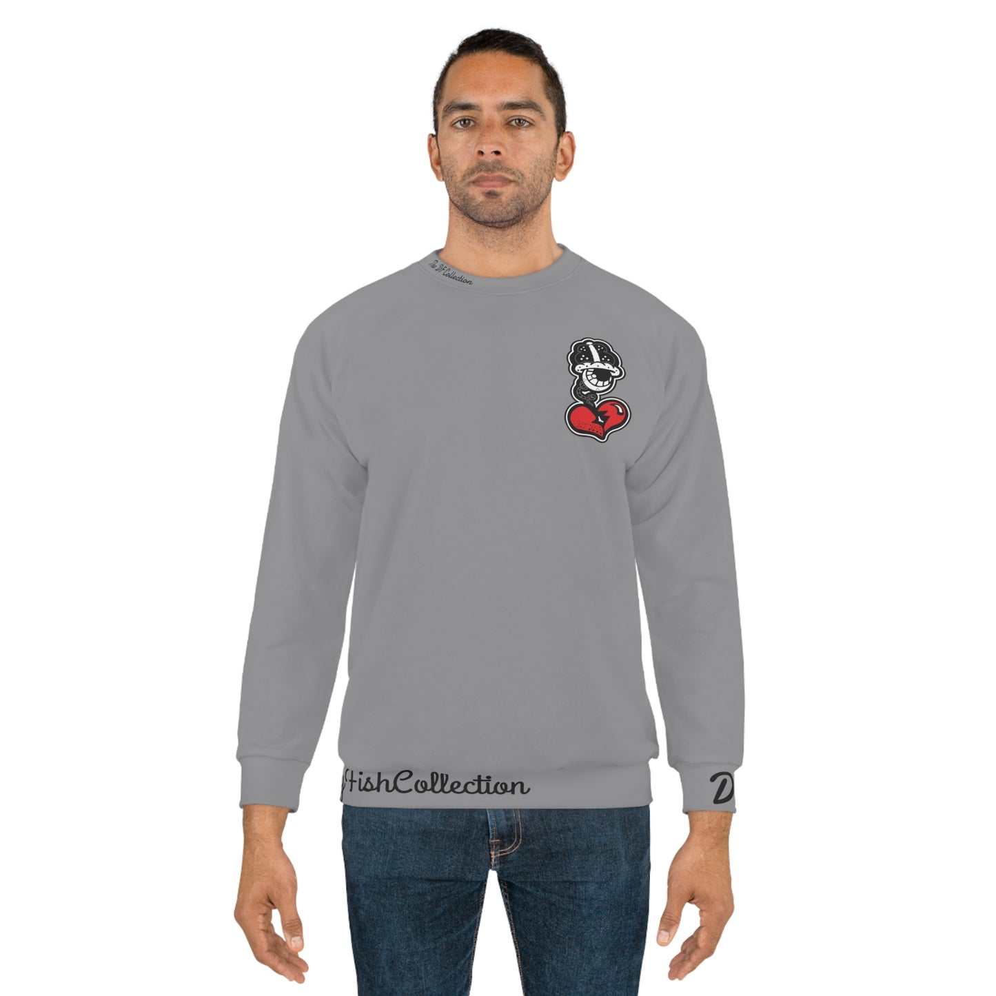 "Par 4" Grey Unisex Sweatshirt (AOP)