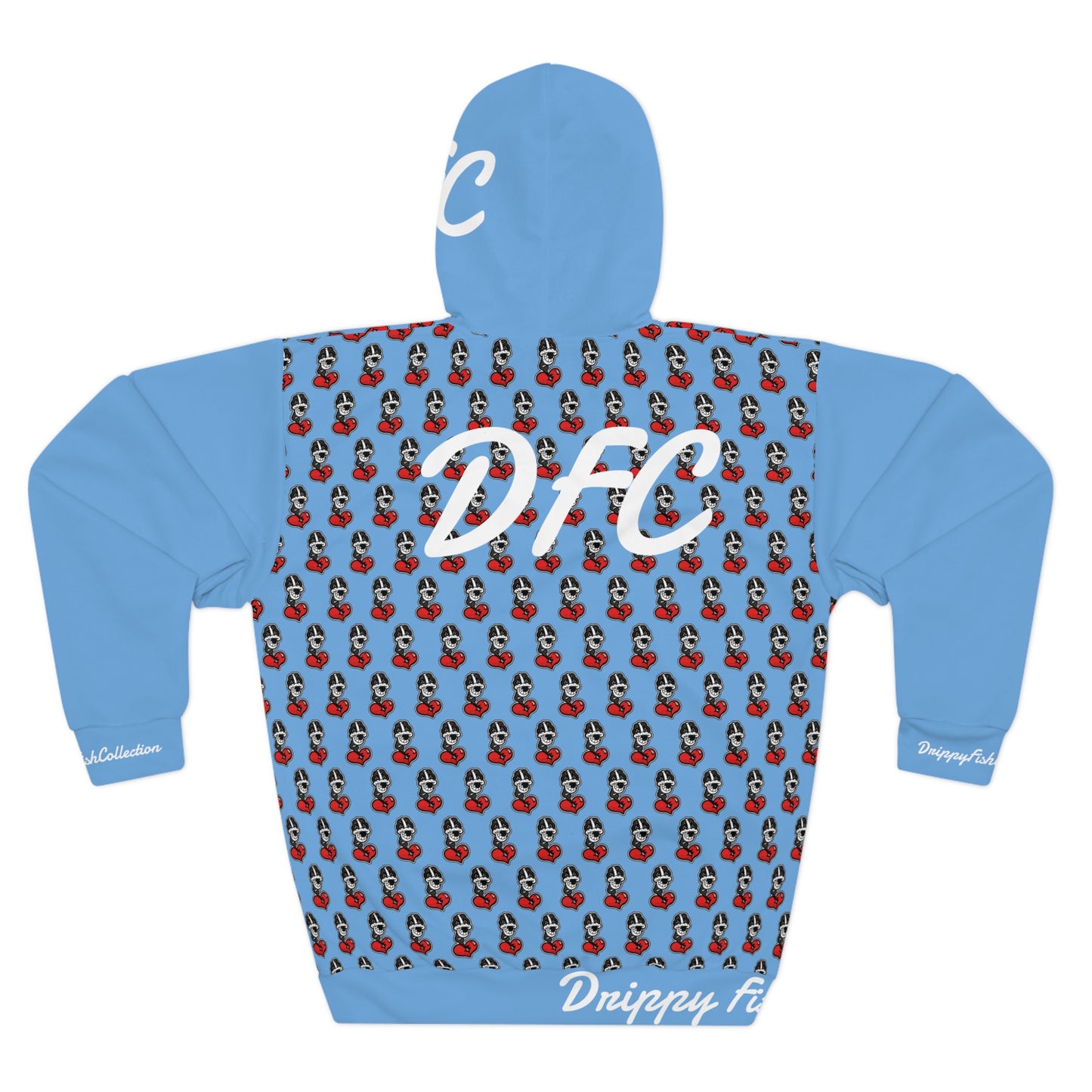 "Par 5" Light Blue Unisex Pullover Hoodie (AOP)