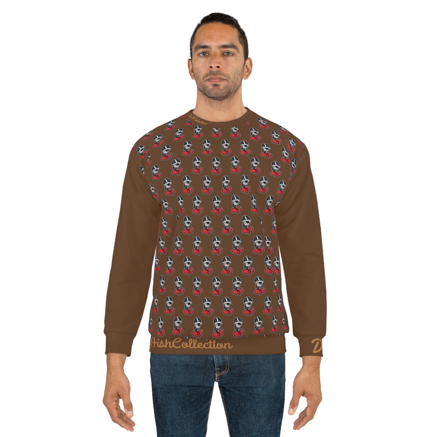 "Par 5" Brown Unisex Sweatshirt (AOP)