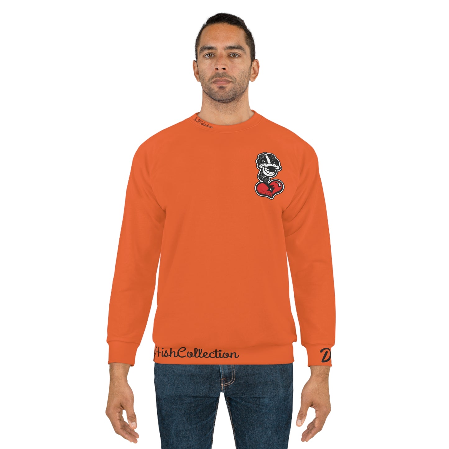 "Par 4" Orange Unisex Sweatshirt (AOP)