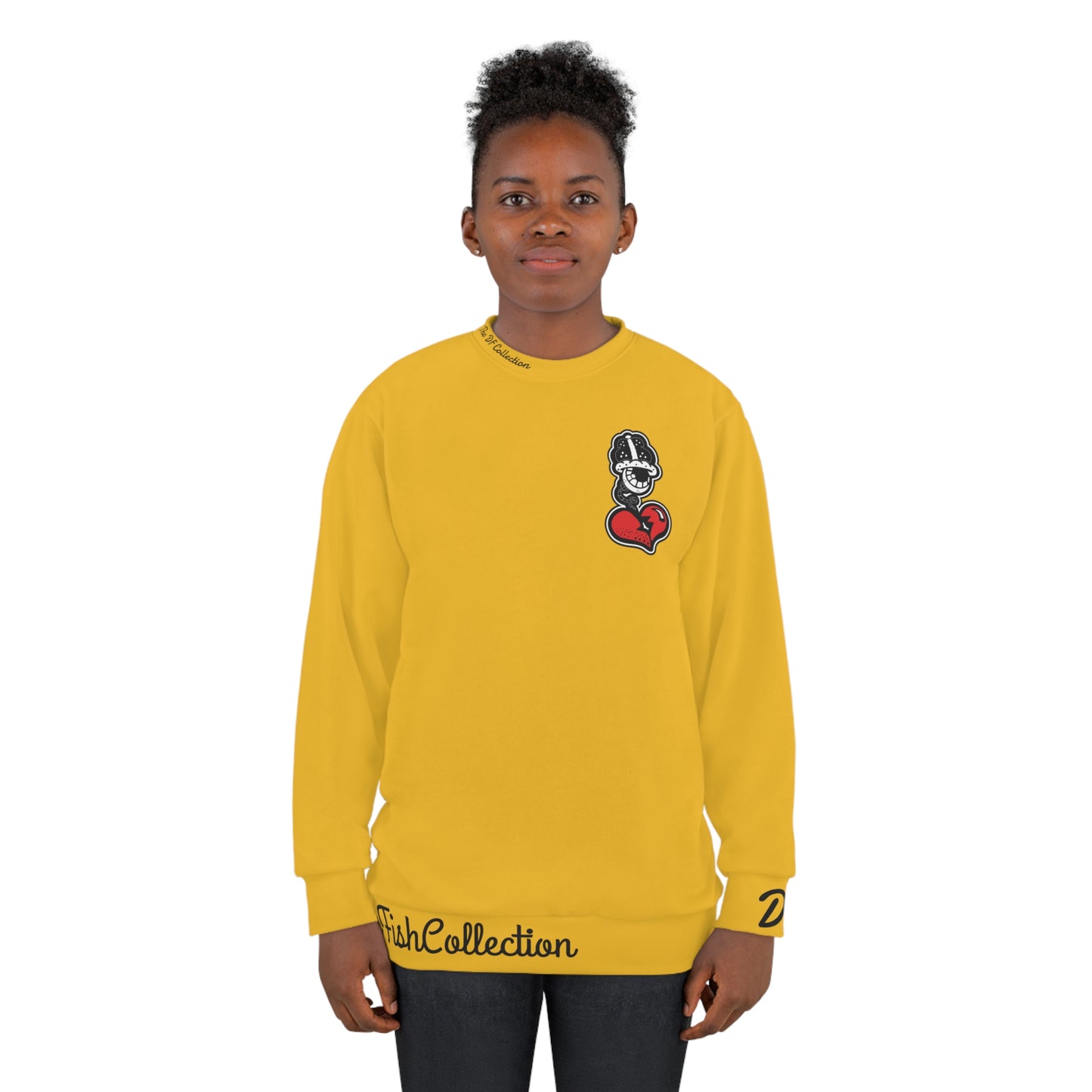 "Par 4" Yellow Unisex Sweatshirt (AOP)