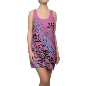 "DF COLLECTION" 80's Light Pink Women's Cut & Sew Racerback Dress