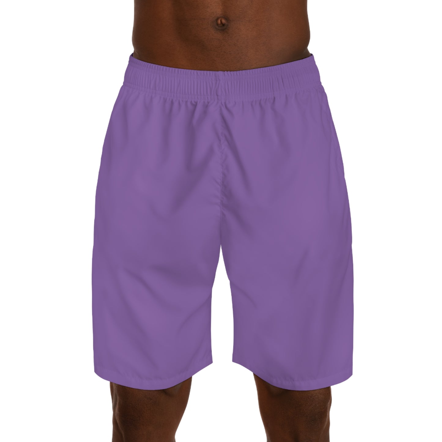 "Black Label" Light Purple Men's Jogger Shorts (AOP) By WildeTuna