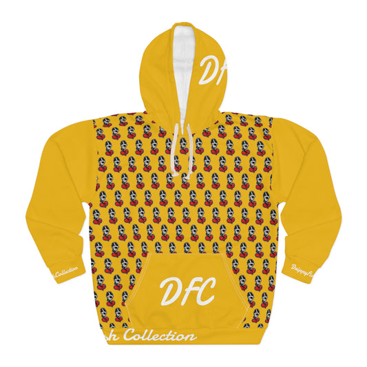 "Par 5" Yellow Unisex Pullover Hoodie (AOP)