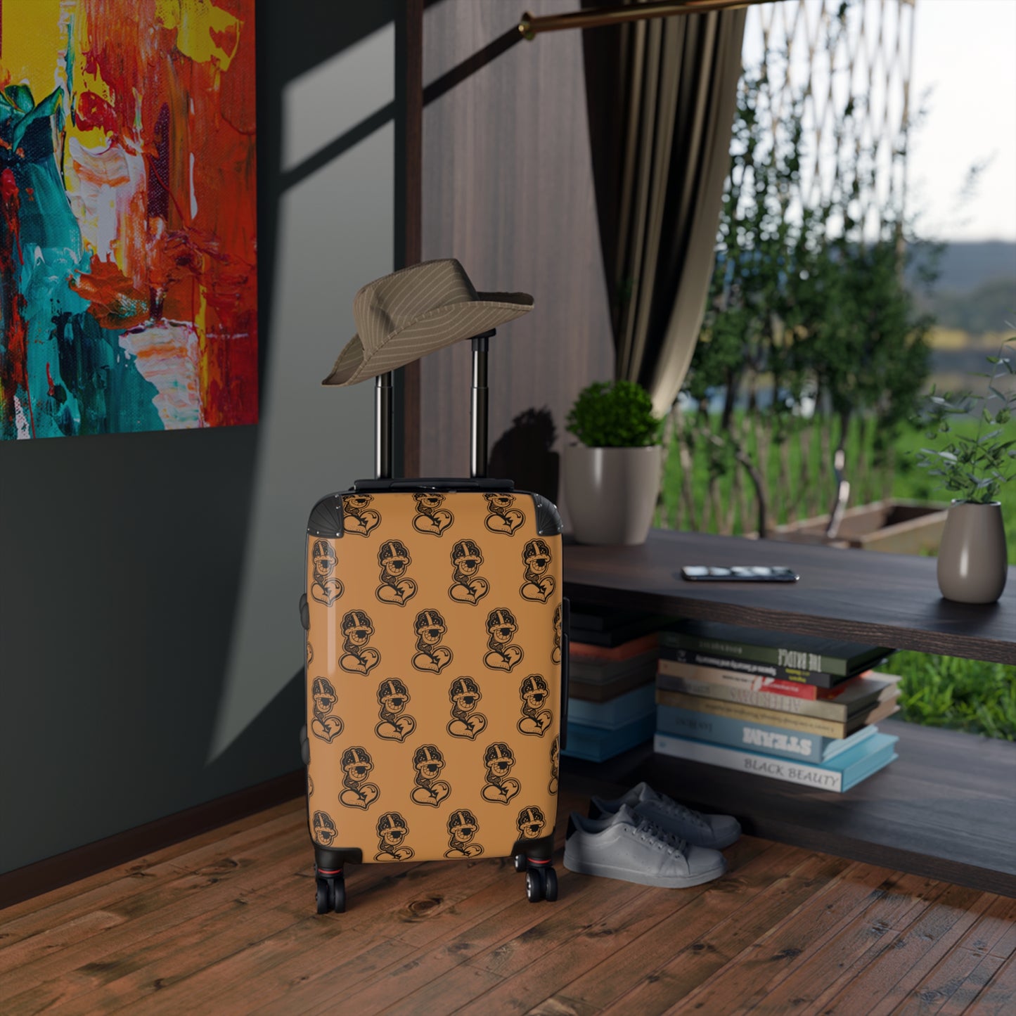 "DrippyFish" Light Brown Suitcase