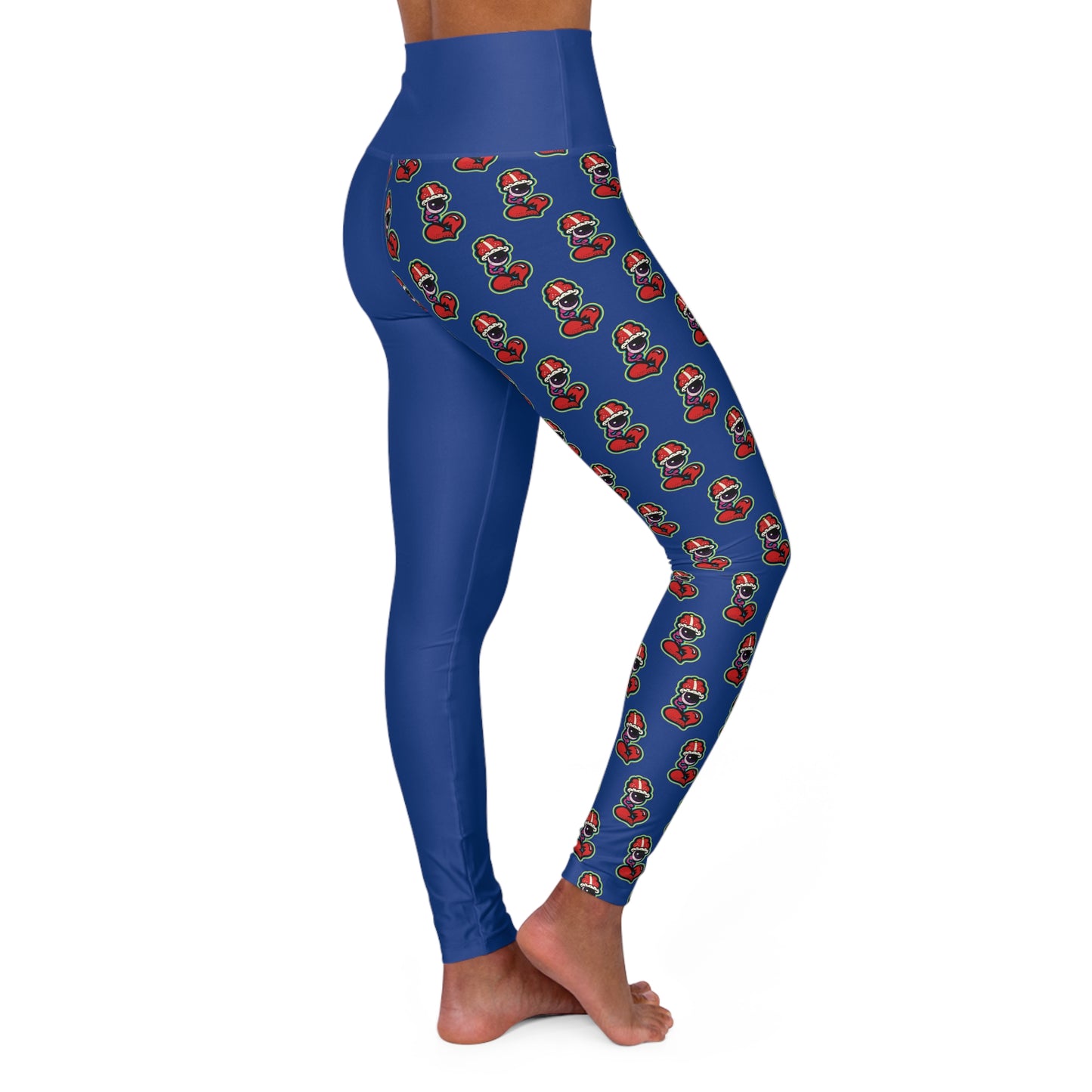 Retro Blue High Waisted Yoga Leggings (AOP)