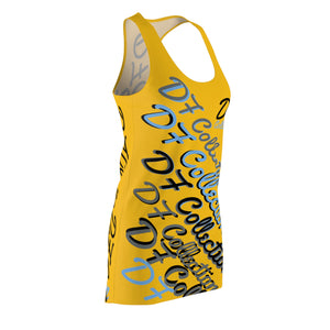"DF COLLECTION" Yellow Women's Cut & Sew Racerback Dress