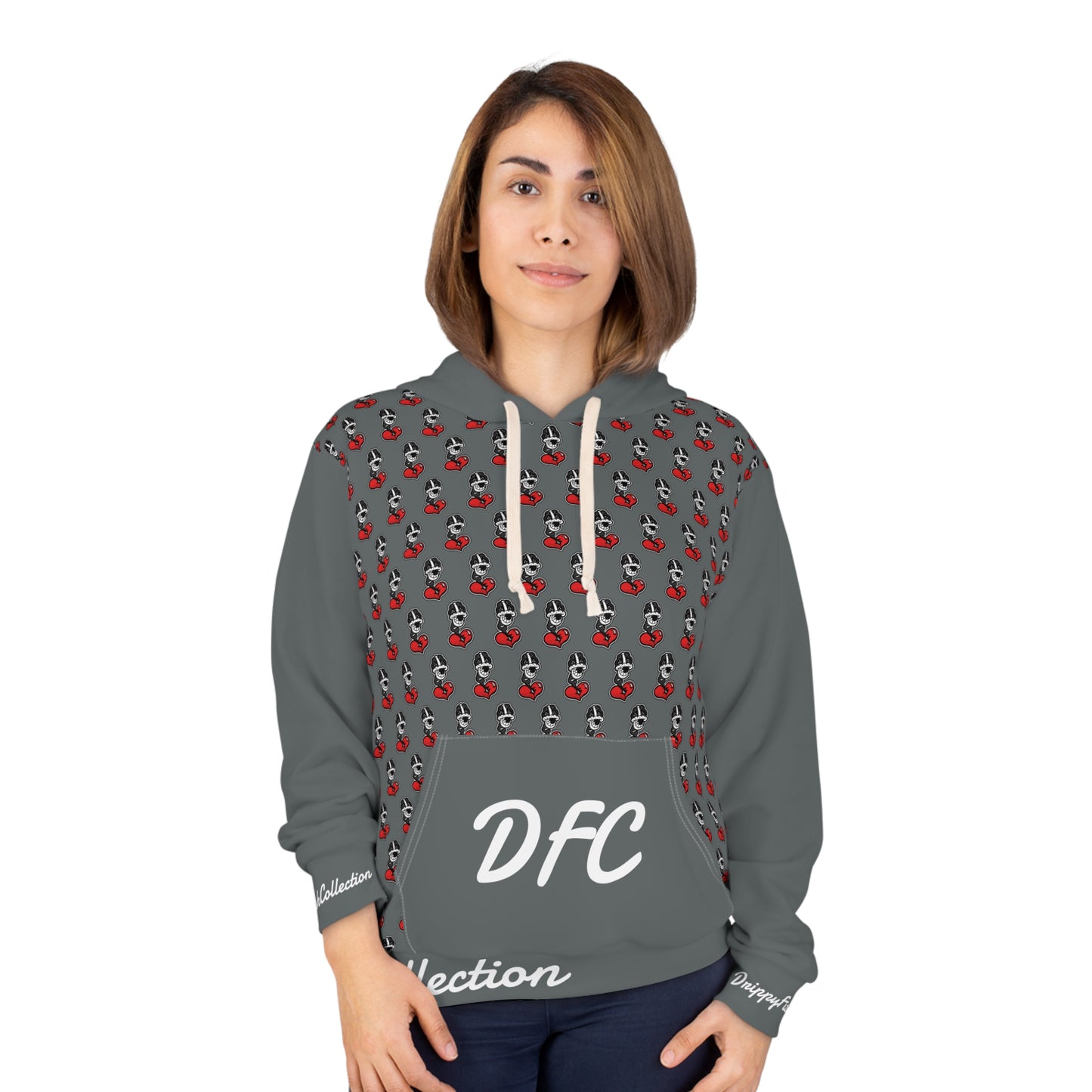 "Par 5" Drk Grey Unisex Pullover Hoodie (AOP)