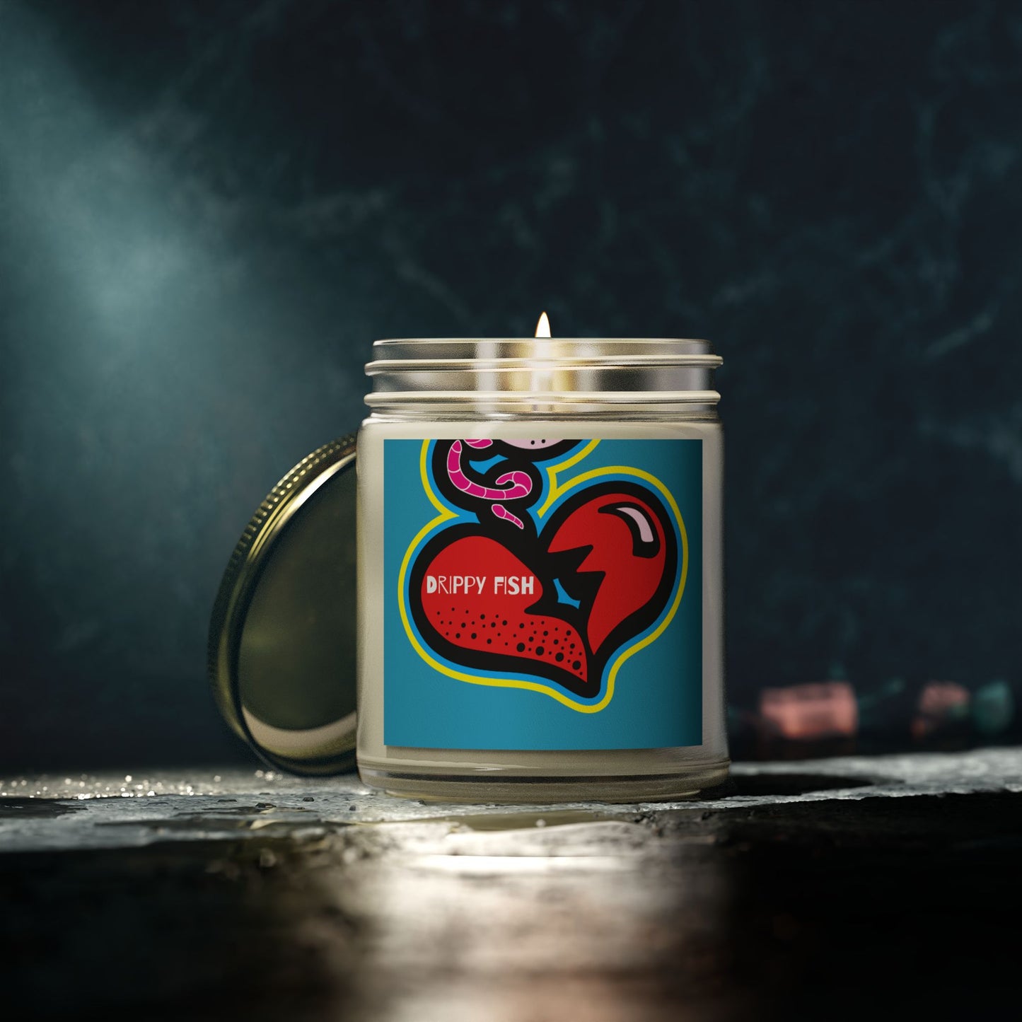 Drippy Fish Scented Candles - Coconut Apricot Wax (4oz, 9oz) - Vibrant Love Inspired Aromas