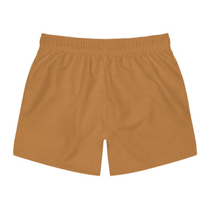 "Black Label" Tan Swim Trunks (AOP) By WildeTuna