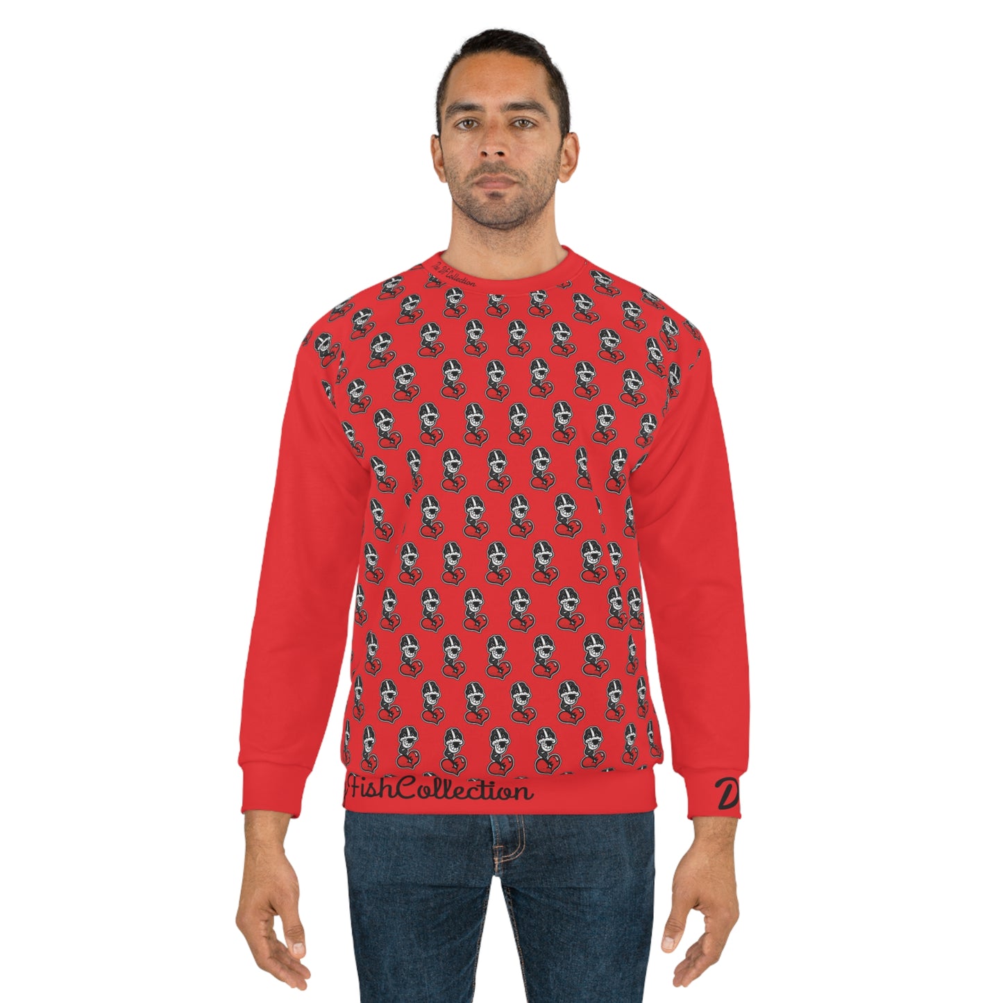 "Par 5" Red Unisex Sweatshirt (AOP)