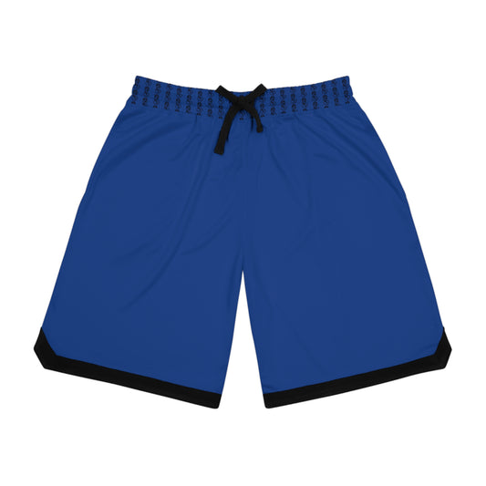 "Black Label 2.0" Varsity Blue Basketball Rib Shorts (AOP)