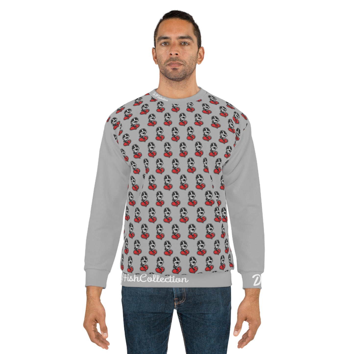 "Par 5" Light Grey Unisex Sweatshirt (AOP)