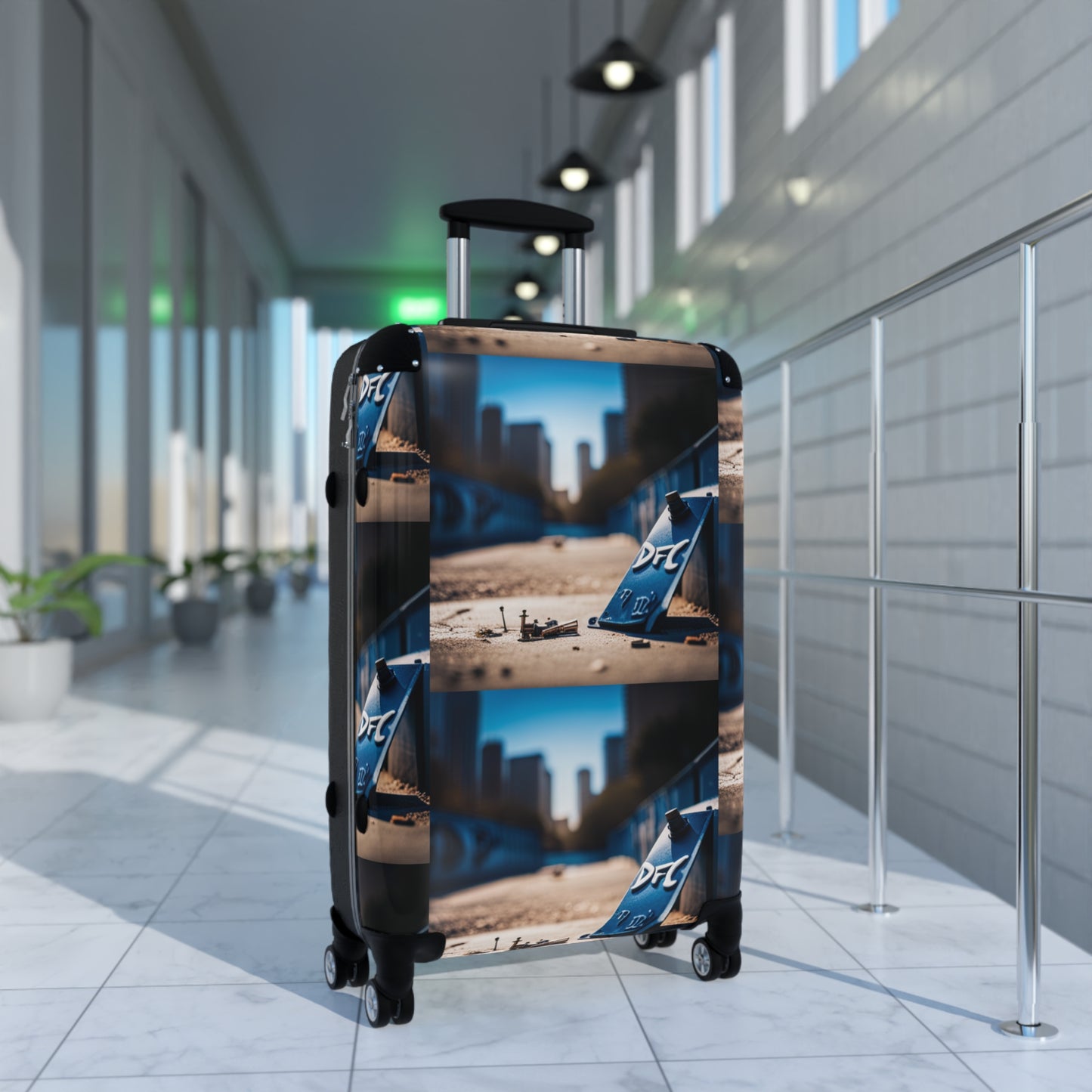 "Passport City" Black Suitcase