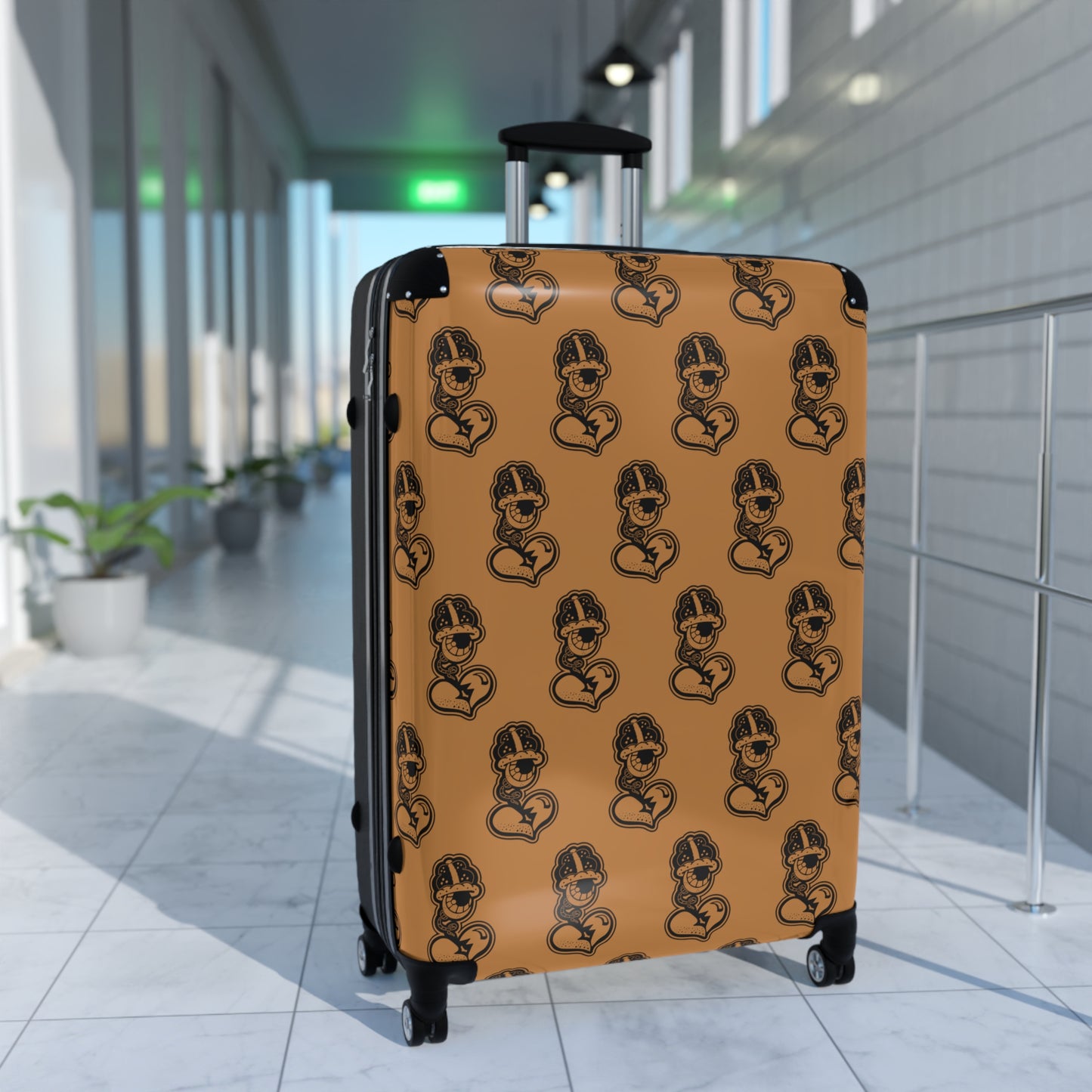 "DrippyFish" Light Brown Suitcase