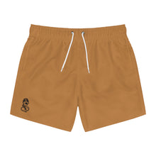 Load image into Gallery viewer, &quot;Black Label&quot; Tan Swim Trunks (AOP) By WildeTuna