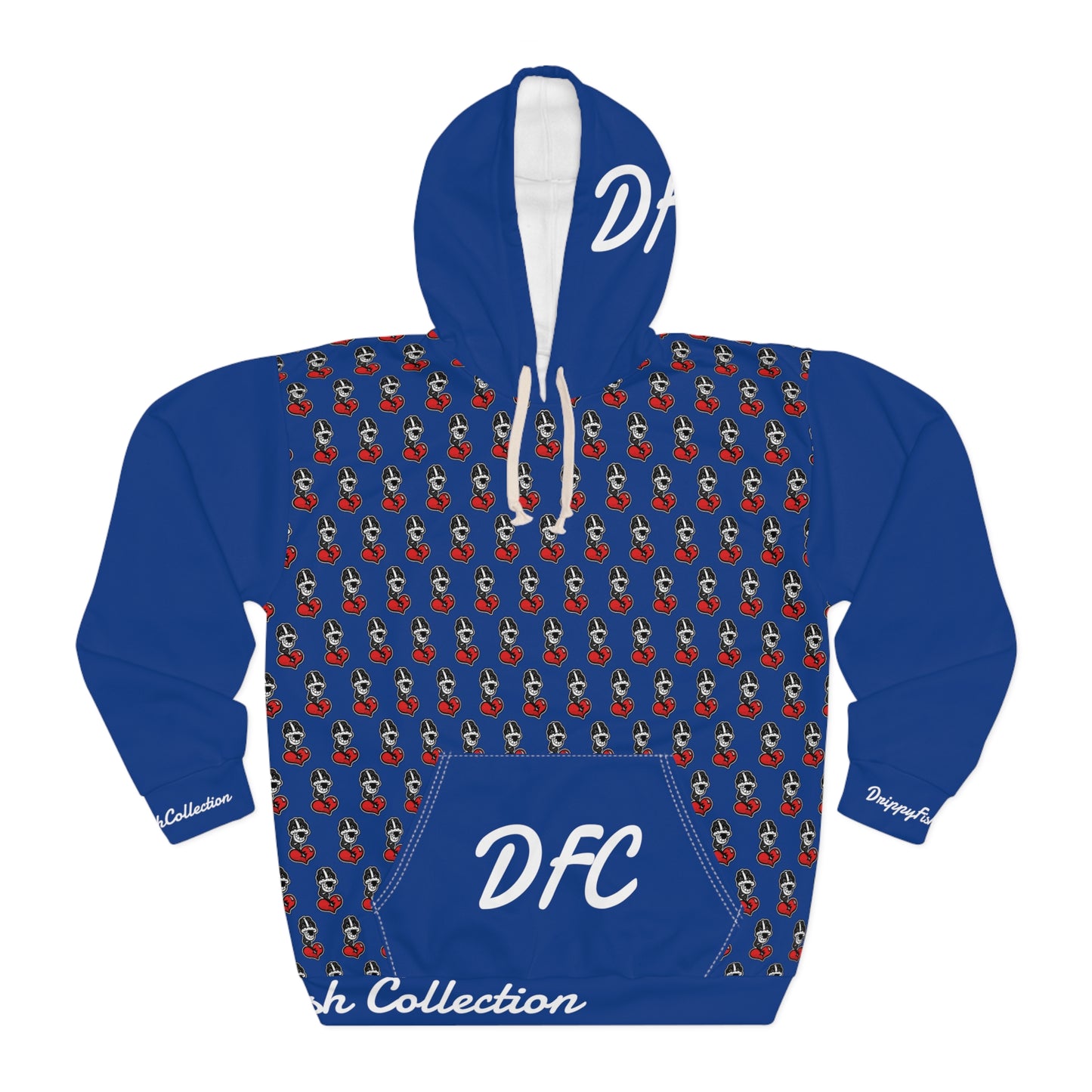 "Par 5" Blue Unisex Pullover Hoodie (AOP)