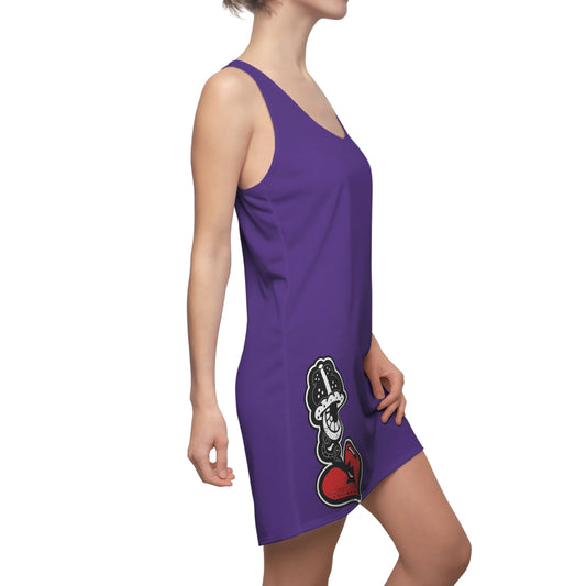 “DRIZZLE” 80'S PURP Women's Cut & Sew Racerback Dress